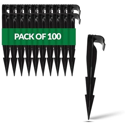 GARDENIX 100 Stück AquaPEG Gartenschlauch Anker Boden Erdspiess Befestigungsanker für Tropfschlauch Perlschlauch Steckgabel GARDENIX 100 Stück AquaPEG Gartenschlauch Anker Boden Erdspiess Befestigungsanker für Tropfschlauch Perlschlauch Steckgabel