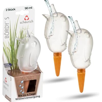 Scheurich Wasserspender S Bördy 2 x Klar 90ml Füllmenge Bewässerungskugel klein mit Ton Fuß Wasserspender Pflanzen und Blumen Terrakotta Stiel Scheurich Wasserspender S Bördy 2 x Klar 90ml Füllmenge Bewässerungskugel klein mit Ton Fuß Wasserspender Pflanzen und Blumen Terrakotta Stiel