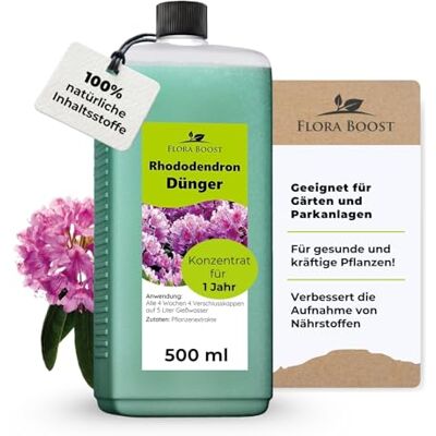 Flora Boost Rhododendron Dünger 500ml, 100% natürlicher Flüssigdünger Flüssiger Blatt- & Wurzeldünger für bis zu 100L Gießwasser. Blumendünger für Rhododendron Pflanzen. Pflanzendünger Flora Boost Rhododendron Dünger 500ml, 100% natürlicher Flüssigdünger Flüssiger Blatt- & Wurzeldünger für bis zu 100L Gießwasser. Blumendünger für Rhododendron Pflanzen. Pflanzendünger