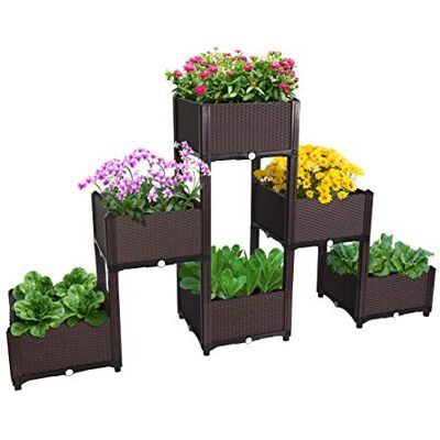 D'vine Dev Hochbeet – Erhöhter Pflanzkasten für Gemüse/Blumen/Kräuter, stehendes Pflanzbeet D'vine Dev Hochbeet – Erhöhter Pflanzkasten für Gemüse/Blumen/Kräuter, stehendes Pflanzbeet