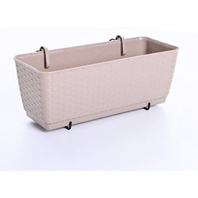 Unbekannt rg-vertrieb Blumenkasten Balkonkasten in Rattan-Optik Ratolla inkl. Halterungen & Untersetzer – Robuster Pflanzkasten Blumentopf für Balkongeländer 400 Mocca Unbekannt rg-vertrieb Blumenkasten Balkonkasten in Rattan-Optik Ratolla inkl. Halterungen & Untersetzer – Robuster Pflanzkasten Blumentopf für Balkongeländer 400 Mocca