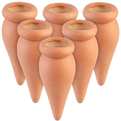 Royal Gardineer Wasserspender Blumentopf: 6er-Set 2in1-Terracotta-Wasserspender für Topfpflanzen (Pflanzen, Blumen, Olla) Royal Gardineer Wasserspender Blumentopf: 6er-Set 2in1-Terracotta-Wasserspender für Topfpflanzen (Pflanzen, Blumen, Olla)