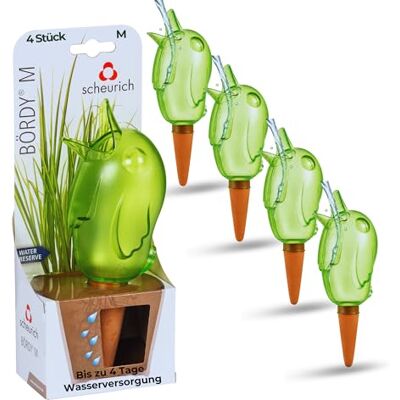 Scheurich Wasserspender Bördy M 4 x Grün 220ml Füllmenge Bewässerungskugeln klein mit Ton Fuß Wasserspender Pflanzen und Blumen Terrakotta Stiel Scheurich Wasserspender Bördy M 4 x Grün 220ml Füllmenge Bewässerungskugeln klein mit Ton Fuß Wasserspender Pflanzen und Blumen Terrakotta Stiel