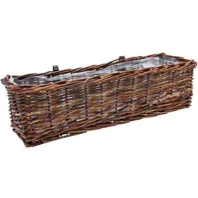 Spetebo Rattan Balkonkasten eckig mit Folie Natur dunkel 60 x 19 cm Rattan Blumenkasten mit Aufhängung für Balkon Geländer bis 3,5 cm Pflanzkasten Blumenkorb Blumentopf Weidekorb geflochten Spetebo Rattan Balkonkasten eckig mit Folie Natur dunkel 60 x 19 cm Rattan Blumenkasten mit Aufhängung für Balkon Geländer bis 3,5 cm Pflanzkasten Blumenkorb Blumentopf Weidekorb geflochten