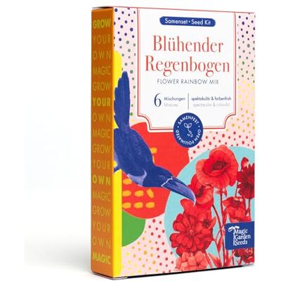 Magic Garden Seeds Blühender Regenbogen Samenset mit 6 Blumenmischungen Spektakulär und farbenfroh • Ideal für Anfänger, als kleines Geschenk oder für den Eigenbedarf Magic Garden Seeds Blühender Regenbogen Samenset mit 6 Blumenmischungen Spektakulär und farbenfroh • Ideal für Anfänger, als kleines Geschenk oder für den Eigenbedarf