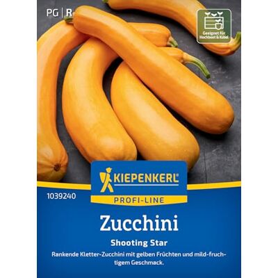 Kiepenkerl Zucchinisamen "Shooting Star" 1039240, Gemüsesaat Gelbe, mild-fruchtige Zucchini Samen für Hochbeet & Kübel, Kletter-Zucchini, robust & ertragreich, Höhe 100-150 cm Kiepenkerl Zucchinisamen "Shooting Star" 1039240, Gemüsesaat Gelbe, mild-fruchtige Zucchini Samen für Hochbeet & Kübel, Kletter-Zucchini, robust & ertragreich, Höhe 100-150 cm