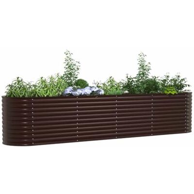 vidaXL Gartenhochbeet Braun Feuerverzinkter Stahl 400 x 80 x 81 cm vidaXL Gartenhochbeet Braun Feuerverzinkter Stahl 400 x 80 x 81 cm