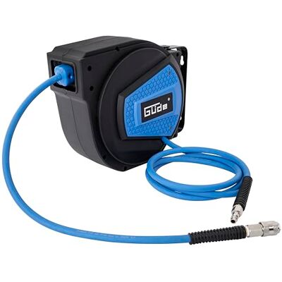 Güde Automatikschlauchtrommel 10 m (Arbeitsdruck 12 bar, 180° schwenkbar, hochflexibler öl- und temperaturbeständiger Druckluftschlauch, Anschlussgewinde 1/4", Wandhalterung) Güde Automatikschlauchtrommel 10 m (Arbeitsdruck 12 bar, 180° schwenkbar, hochflexibler öl- und temperaturbeständiger Druckluftschlauch, Anschlussgewinde 1/4", Wandhalterung)
