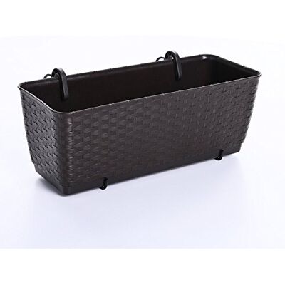 Unbekannt rg-vertrieb Blumenkasten Balkonkasten in Rattan-Optik Ratolla inkl. Halterungen & Untersetzer – Robuster Pflanzkasten Blumentopf für Balkongeländer 400 Umbra Unbekannt rg-vertrieb Blumenkasten Balkonkasten in Rattan-Optik Ratolla inkl. Halterungen & Untersetzer – Robuster Pflanzkasten Blumentopf für Balkongeländer 400 Umbra