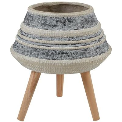 Beliani Athaea - Handbemalter Blumentopf mit Holzfüßen - Industrie-Design Beliani Athaea - Handbemalter Blumentopf mit Holzfüßen - Industrie-Design
