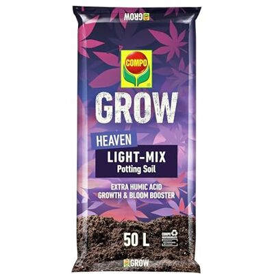 Compo Grow Heaven Light-Mix Erde 50 L, Kultursubstrat für Aussaat & Anzucht Mit Growth & Bloom Booster auf Basis aktiver Huminsäuren, lockere Struktur, hohe Wasserhaltekapazität Compo Grow Heaven Light-Mix Erde 50 L, Kultursubstrat für Aussaat & Anzucht Mit Growth & Bloom Booster auf Basis aktiver Huminsäuren, lockere Struktur, hohe Wasserhaltekapazität