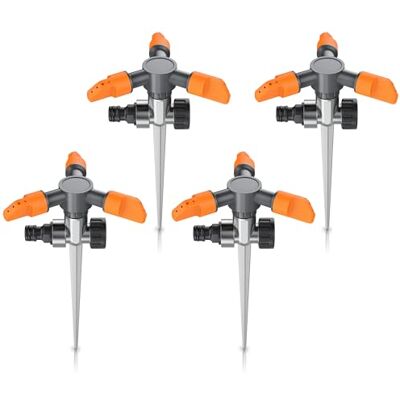 Brandson 4 x Rasensprinkler 3 Fach mit Erdspieß – Rasensprenger 360 Grad Flächenregner Sprühregner Sprinkler mit 3 Arm – Einstellbarer Winkel 45° bis 90° Reichweite bis zu 7m Brandson 4 x Rasensprinkler 3 Fach mit Erdspieß – Rasensprenger 360 Grad Flächenregner Sprühregner Sprinkler mit 3 Arm – Einstellbarer Winkel 45° bis 90° Reichweite bis zu 7m