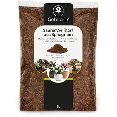 GebEarth ® Blonder saurer Sphagnum-Torf【1L】 Natürlich & ungedüngt aus dem Baltikum Saures Substrat für Hortensien, Azaleen, Heidelbeeren, Rhododendron und fleischfressende Pflanzen GebEarth ® Blonder saurer Sphagnum-Torf【1L】 Natürlich & ungedüngt aus dem Baltikum Saures Substrat für Hortensien, Azaleen, Heidelbeeren, Rhododendron und fleischfressende Pflanzen