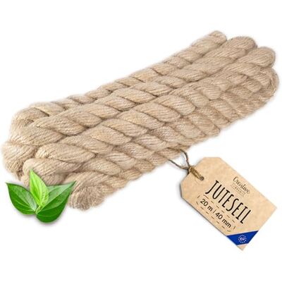 Creative Juteseil Juteschnur 20m Lang 40mm Dickes Seil Personalisierung alle 5m möglich Jute Hanfseil Tau Schnur Gedreht Garn Kordel Naturfaser Braunes Deko Handlauf DIY Garten Creative Juteseil Juteschnur 20m Lang 40mm Dickes Seil Personalisierung alle 5m möglich Jute Hanfseil Tau Schnur Gedreht Garn Kordel Naturfaser Braunes Deko Handlauf DIY Garten