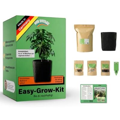 BudVoyage Easy Grow Kit Komplettes Cannabis Anzuchtset für Anfänger – Mit Bio-Erde, Dünger & Filztopf – Anzucht Zubehör Set mit Schritt-für-Schritt Anleitung BudVoyage Easy Grow Kit Komplettes Cannabis Anzuchtset für Anfänger – Mit Bio-Erde, Dünger & Filztopf – Anzucht Zubehör Set mit Schritt-für-Schritt Anleitung