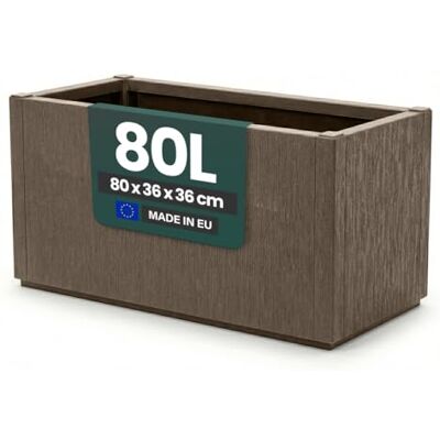 Kreher ® XL Pflanzkasten & Blumenkasten aus Kunststoff, UV- & frostbeständig, mit Drainage, für Garten, Balkon & Terrasse (1 Stück Pflanzkasten (breite Version) in Taupe) Kreher ® XL Pflanzkasten & Blumenkasten aus Kunststoff, UV- & frostbeständig, mit Drainage, für Garten, Balkon & Terrasse (1 Stück Pflanzkasten (breite Version) in Taupe)