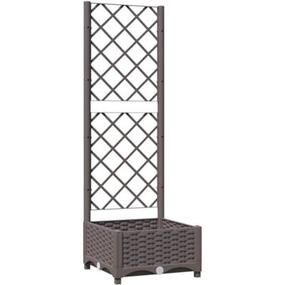 vidaXL Pflanzkübel mit Rankgitter Blumenkübel Pflanzkasten Blumentopf Blumenkasten Rankhilfe Spalier Gartenspalier Braun 40x40x121,5cm PP vidaXL Pflanzkübel mit Rankgitter Blumenkübel Pflanzkasten Blumentopf Blumenkasten Rankhilfe Spalier Gartenspalier Braun 40x40x121,5cm PP