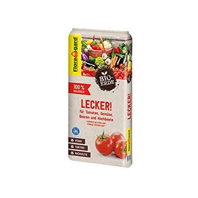 Floragard Vegane Bio-Erde (Lecker) für Tomaten,Gemüse,Beeren und Hochbeete 20 L Floragard Vegane Bio-Erde (Lecker) für Tomaten,Gemüse,Beeren und Hochbeete 20 L
