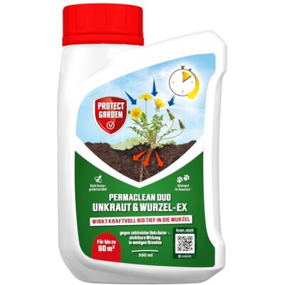 PROTECT GARDEN Permaclean Duo Unkrautvernichter & Wurzel Ex, 500 ml Zweifachwirkung gegen Unkräuter, Ungräser, Algen & Moose – ohne Glyphosat, nicht bienengefährlich(B4) PROTECT GARDEN Permaclean Duo Unkrautvernichter & Wurzel Ex, 500 ml Zweifachwirkung gegen Unkräuter, Ungräser, Algen & Moose – ohne Glyphosat, nicht bienengefährlich(B4)