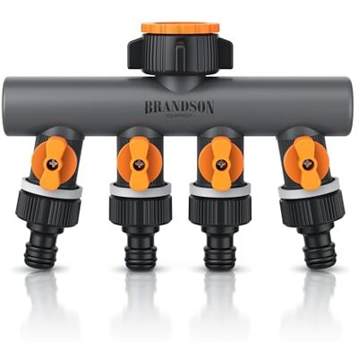 Brandson Gartenschlauch Wasserverteiler 4 Fach 4 Wege Verteiler Wasserhahn 3/4 Zoll verstärkte Metallgewinden Garten Wasserschlauch Brandson Gartenschlauch Wasserverteiler 4 Fach 4 Wege Verteiler Wasserhahn 3/4 Zoll verstärkte Metallgewinden Garten Wasserschlauch