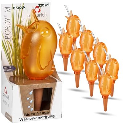 Scheurich Wasserspender Bördy M 8 x Orange 220ml Füllmenge Bewässerungskugeln klein mit Ton Fuß Wasserspender Pflanzen und Blumen Terrakotta Stiel Scheurich Wasserspender Bördy M 8 x Orange 220ml Füllmenge Bewässerungskugeln klein mit Ton Fuß Wasserspender Pflanzen und Blumen Terrakotta Stiel