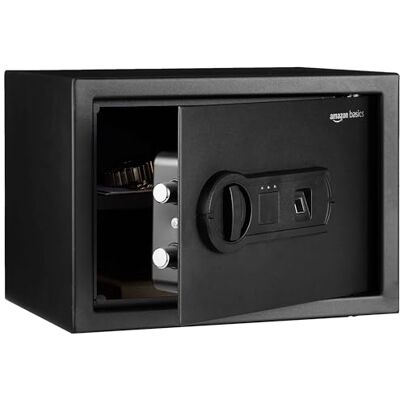 Amazon Stahl-Safe, Sicherheit für Zuhause, mit biometrisch Fingerabdruckschloss, schützt Bargeld, Schmuck, Ausweisdokumente, 14 L Volumen, schwarz, 35 cm B x 24.9 cm T x 24.9 cm H Amazon Stahl-Safe, Sicherheit für Zuhause, mit biometrisch Fingerabdruckschloss, schützt Bargeld, Schmuck, Ausweisdokumente, 14 L Volumen, schwarz, 35 cm B x 24.9 cm T x 24.9 cm H
