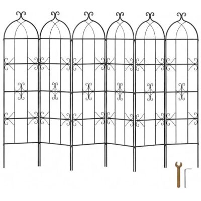 Generic 6er Set Metall Rankgitter für Kletterpflanzen, steckbare Pflanzenstützen für Garten, Balkon und Terrasse Generic 6er Set Metall Rankgitter für Kletterpflanzen, steckbare Pflanzenstützen für Garten, Balkon und Terrasse