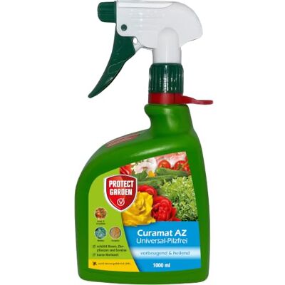 PROTECT GARDEN Curamat AZ Universal Pilzfrei gegen Pilzkrankheiten mit vorbeugender und heilender Wirkung an Rosen, Zierpflanzen und Gemüse, 1 Liter Sprühflasche PROTECT GARDEN Curamat AZ Universal Pilzfrei gegen Pilzkrankheiten mit vorbeugender und heilender Wirkung an Rosen, Zierpflanzen und Gemüse, 1 Liter Sprühflasche