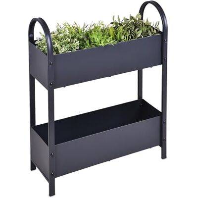 Spetebo Metall Etagen Hochbeet anthrazit 60 x 22 cm 2 Pflanzkästen Pulverbeschichtet, Eisen dunkelgrau, Frühbeet, Vertikalbeet, Gemüse Anzucht Spetebo Metall Etagen Hochbeet anthrazit 60 x 22 cm 2 Pflanzkästen Pulverbeschichtet, Eisen dunkelgrau, Frühbeet, Vertikalbeet, Gemüse Anzucht