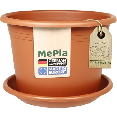 MePla Blumentopf Pflanzkübel Cylindro ø70 cm + Untersetzer ø68 cm, Terrakotta, wetterfest aus UV-beständigem Kunststoff MePla Blumentopf Pflanzkübel Cylindro ø70 cm + Untersetzer ø68 cm, Terrakotta, wetterfest aus UV-beständigem Kunststoff