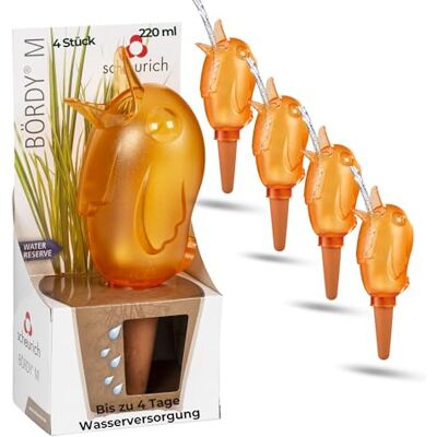 Scheurich Wasserspender Bördy M 4 x Orange 220ml Füllmenge Bewässerungskugeln klein mit Ton Fuß Wasserspender Pflanzen und Blumen Terrakotta Stiel Scheurich Wasserspender Bördy M 4 x Orange 220ml Füllmenge Bewässerungskugeln klein mit Ton Fuß Wasserspender Pflanzen und Blumen Terrakotta Stiel