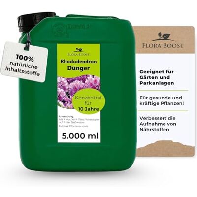 Flora Boost Konfitee Rhododendron Dünger 5000ml Für bis zu 1000L Gießwasser Blumendünger für Rhododendron Pflanzen Flüssiger Blatt- & Wurzeldünger 100% natürlicher Pflanzendünger Flora Boost Konfitee Rhododendron Dünger 5000ml Für bis zu 1000L Gießwasser Blumendünger für Rhododendron Pflanzen Flüssiger Blatt- & Wurzeldünger 100% natürlicher Pflanzendünger
