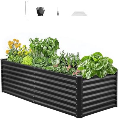 VEVOR Hochbeet Metall 1800x900x600 mm, Pflanzbeet, Gemüsebeet, Pflanzkasten mit offenem Boden & abgerundeten Kanten, Blumenbeet, Kräuterbeet, ideal für Gemüse, Blumen, Kräuter & Sukkulenten VEVOR Hochbeet Metall 1800x900x600 mm, Pflanzbeet, Gemüsebeet, Pflanzkasten mit offenem Boden & abgerundeten Kanten, Blumenbeet, Kräuterbeet, ideal für Gemüse, Blumen, Kräuter & Sukkulenten