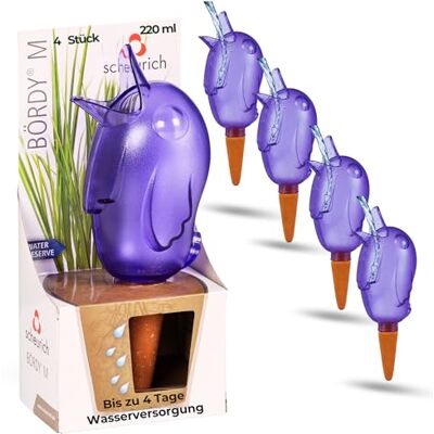Scheurich Wasserspender Bördy M 4X LILA 220ml Größe 20cm für bis zu 4 Tage Bewässerung Ihrer Pflanzen Scheurich Wasserspender Bördy M 4X LILA 220ml Größe 20cm für bis zu 4 Tage Bewässerung Ihrer Pflanzen