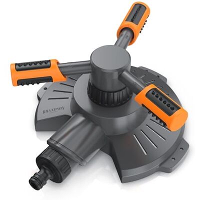 Brandson – Rasensprenger 3/4 Zoll 360 Grad Viereckregner rotierender Wassersprinkler – DREI Arme – für große Flächen – für Garten Pflanzen Beete Brandson – Rasensprenger 3/4 Zoll 360 Grad Viereckregner rotierender Wassersprinkler – DREI Arme – für große Flächen – für Garten Pflanzen Beete
