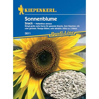 Kiepenkerl Profi-Line Sonnenblumensamen Snack 3611 Große, zarte Kerne, goldgelbe Blüten, 2m Wuchshöhe, ideal für Bienen und Schmetterlinge Blumensamen Mischung für 20 Korn Kiepenkerl Profi-Line Sonnenblumensamen Snack 3611 Große, zarte Kerne, goldgelbe Blüten, 2m Wuchshöhe, ideal für Bienen und Schmetterlinge Blumensamen Mischung für 20 Korn