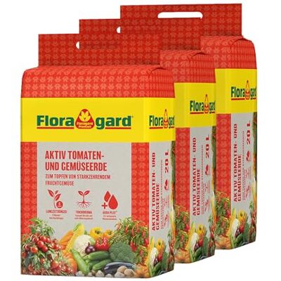 Floragard 4 x Aktiv-Tomaten-und Gemüseerde 20 Liter Blumenerde, erdfarben, 80 Liter Floragard 4 x Aktiv-Tomaten-und Gemüseerde 20 Liter Blumenerde, erdfarben, 80 Liter