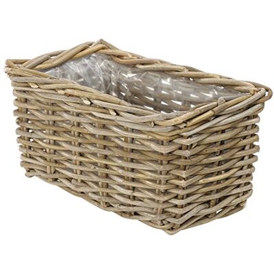 Dehner Rattan-Pflanzkasten, ca. 40 x 23 x 20 cm, Rattangeflecht, grau/braun Dehner Rattan-Pflanzkasten, ca. 40 x 23 x 20 cm, Rattangeflecht, grau/braun
