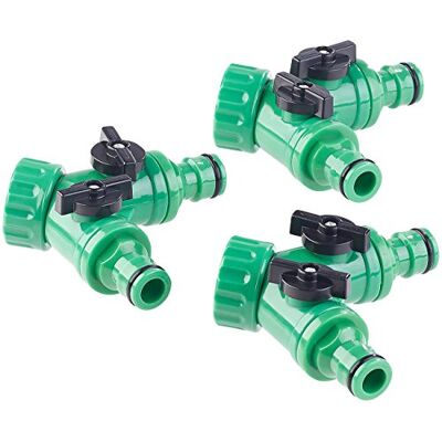 Royal Gardineer Garten Wasserhahn 2 Wege: 2-Wege-Wasserhahn-Adapter mit 2 Ventilen für Gartenschläuche, 3er-Set (Gartenschlauch Verteiler 2, Wasserverteiler Bewässerung, Rasensprenger) Royal Gardineer Garten Wasserhahn 2 Wege: 2-Wege-Wasserhahn-Adapter mit 2 Ventilen für Gartenschläuche, 3er-Set (Gartenschlauch Verteiler 2, Wasserverteiler Bewässerung, Rasensprenger)
