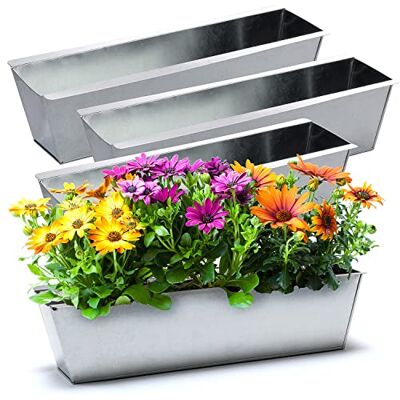 BigDean 4 Zink Paletten Blumenkästen Einsatz 38cm groß Silber aus Metall Zinkkasten Pflanzkasten Balkonkasten Blumentopf für Europaletten, Metall verzinkt BigDean 4 Zink Paletten Blumenkästen Einsatz 38cm groß Silber aus Metall Zinkkasten Pflanzkasten Balkonkasten Blumentopf für Europaletten, Metall verzinkt