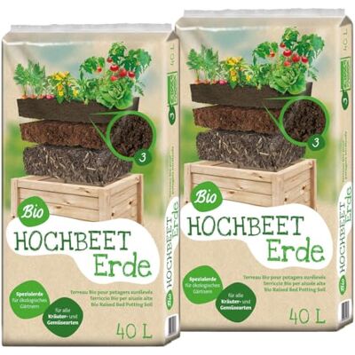 Floragard Bio Hochbeet-Erde 80 L (2×40 L) – torfreduzierte, lockere Gemüseerde mit hoher Wasserspeicherung im Hochbeet – nährstoffreiche Basis für Starke Wurzeln & kräftiges Wachstum Floragard Bio Hochbeet-Erde 80 L (2×40 L) – torfreduzierte, lockere Gemüseerde mit hoher Wasserspeicherung im Hochbeet – nährstoffreiche Basis für Starke Wurzeln & kräftiges Wachstum