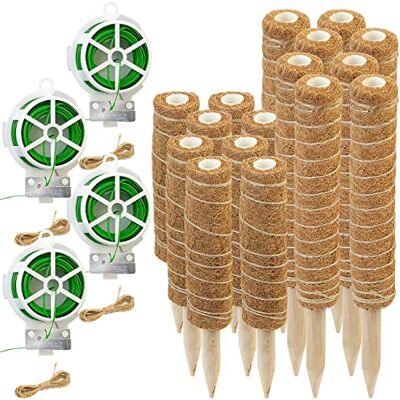 Royal Gardineer Pflanzstäbe Monstera: 16er-Set Rankhilfen aus Kokosfaser & Holz, 2x40 cm, 2x30 cm,Juteschnur (Rankhilfe Pflanzstab, Rankhilfen Zimmerpflanzen, Wein) Royal Gardineer Pflanzstäbe Monstera: 16er-Set Rankhilfen aus Kokosfaser & Holz, 2x40 cm, 2x30 cm,Juteschnur (Rankhilfe Pflanzstab, Rankhilfen Zimmerpflanzen, Wein)