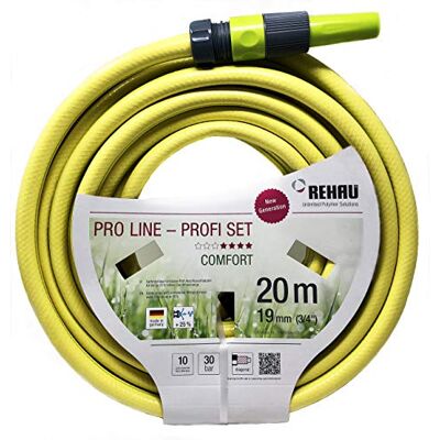 REHAU Gartenschlauch PRO LINE 3/4 Zoll 20m: 5-teiliges Profi-Set mit Anschlussstücken + Spritze, umweltfreundliche Materialien, schadstofffrei REHAU Gartenschlauch PRO LINE 3/4 Zoll 20m: 5-teiliges Profi-Set mit Anschlussstücken + Spritze, umweltfreundliche Materialien, schadstofffrei