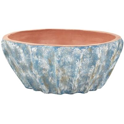 Beliani Blau Oval Terrakotta Pflanzkübel - Garten & Innenbereich Beliani Blau Oval Terrakotta Pflanzkübel - Garten & Innenbereich