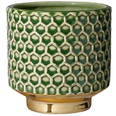 Bloomingville Blumentopf Home Farbe für den Innenbereich, kreativer Retro-Stil, M (12,5 cm Ø), Grün, Keramik Bloomingville Blumentopf Home Farbe für den Innenbereich, kreativer Retro-Stil, M (12,5 cm Ø), Grün, Keramik