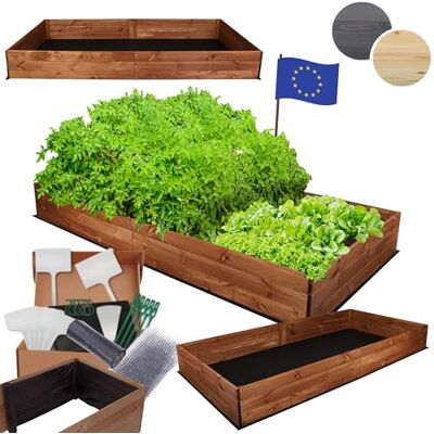 MODO24 Hochbeet Holz, Blumenkasten, Gartenbeet, 27x203x100 cm, Braun Pflanzkasten, Blumenbeet, für Garten, Balkon und Terrasse, Kiefernholz, Massivholz, Gemüsebeet, Kräuterbeet MODO24 Hochbeet Holz, Blumenkasten, Gartenbeet, 27x203x100 cm, Braun Pflanzkasten, Blumenbeet, für Garten, Balkon und Terrasse, Kiefernholz, Massivholz, Gemüsebeet, Kräuterbeet