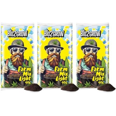 Weedness Bio2Grow Farm Mix Light 120 Liter 3 Säcke Indoor & Outdoor Blumenerde für Pflanzen, Leichte Mischung Weedness Bio2Grow Farm Mix Light 120 Liter 3 Säcke Indoor & Outdoor Blumenerde für Pflanzen, Leichte Mischung