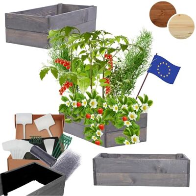 MODO24 Hochbeet Holz, Blumenkasten, Gartenbeet, 18x120x30 cm, Grau Robuster Pflanzkübel & Blumenbeet für Garten, Terrasse & Balkon, Hochbeet für Gemüsegarten, Naturholz Holzbeet Anzuchtbeet MODO24 Hochbeet Holz, Blumenkasten, Gartenbeet, 18x120x30 cm, Grau Robuster Pflanzkübel & Blumenbeet für Garten, Terrasse & Balkon, Hochbeet für Gemüsegarten, Naturholz Holzbeet Anzuchtbeet