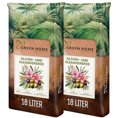 GREEN HOME LOVE NATURE Green Home Olivenbaum- & Oleandererde 36L Pflanzerde für Olivenbäume & Mediterrane Pflanzen Erde mit Langzeitdünger Perlite, Kokosfasern & Rindenhumus Für Kübel, Hochbeet & Garten, pH 5,8 GREEN HOME LOVE NATURE Green Home Olivenbaum- & Oleandererde 36L Pflanzerde für Olivenbäume & Mediterrane Pflanzen Erde mit Langzeitdünger Perlite, Kokosfasern & Rindenhumus Für Kübel, Hochbeet & Garten, pH 5,8