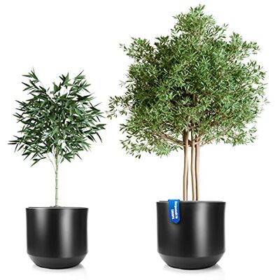 BigDean 2X Blumentopf ø 46 + 58 cm anthrazit + Innentopf Blumenkübel XL wetterfester Pflanztopf groß aus bruchsicherem Kunststoff Pflanzkübel groß Außen & Innen geeignet BigDean 2X Blumentopf ø 46 + 58 cm anthrazit + Innentopf Blumenkübel XL wetterfester Pflanztopf groß aus bruchsicherem Kunststoff Pflanzkübel groß Außen & Innen geeignet